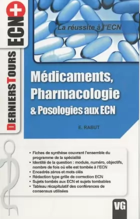 Couverture du produit · Médicaments, pharmacologie & posologies aux ECN