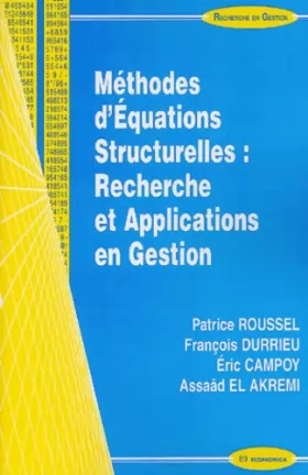 Couverture du produit · Méthodes d'équations structurelles: Recherche et applications en gestion