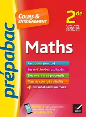 Couverture du produit · Maths 2de - Prépabac Cours & entraînement: cours, méthodes et exercices progressifs (seconde)