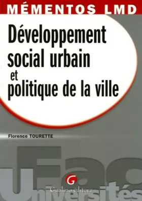 Couverture du produit · Développement social urbain et politique de la ville