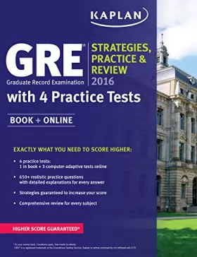 Couverture du produit · GRE 2016 Strategies, Practice, and Review with 4 Practice Tests: Book + Online
