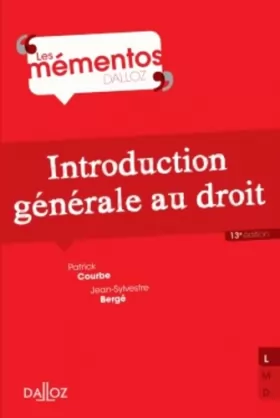 Couverture du produit · Introduction générale au droit - 13e éd.
