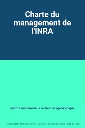 Couverture du produit · Charte du management de l'INRA