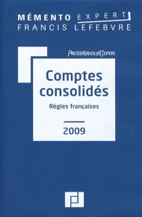 Couverture du produit · Comptes consolidés: Règles françaises