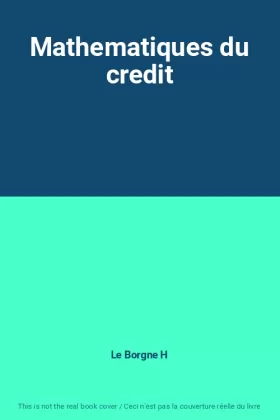 Couverture du produit · Mathematiques du credit