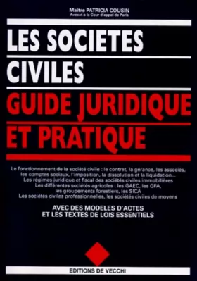Couverture du produit · Les sociétés civiles: Guide juridique et pratique