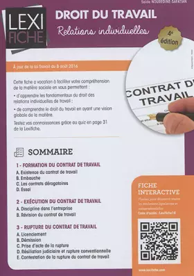 Couverture du produit · Droit du travail - Relations individuelles