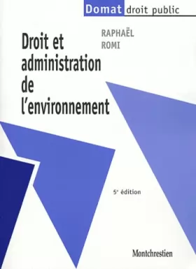 Couverture du produit · Droit et administration de l'environnement