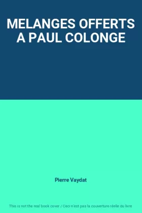 Couverture du produit · MELANGES OFFERTS A PAUL COLONGE