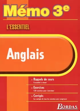 Couverture du produit · MEMO ESSENTIEL ANGLAIS 3E (Ancienne Edition)