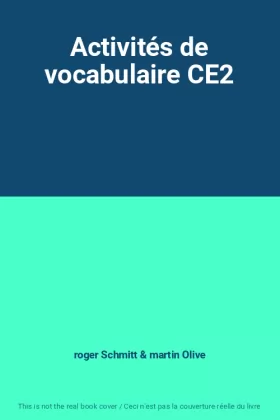 Couverture du produit · Activités de vocabulaire CE2