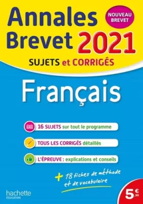 Couverture du produit · Annales Brevet 2021 Français