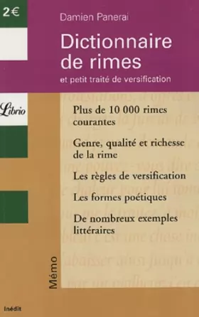 Couverture du produit · Dictionnaire de rimes : Et petit traité de versification