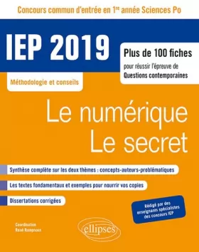 Couverture du produit · Concours commun IEP 2019. Plus de 100 fiches pour réussir l'épreuve de questions contemporaines - entrée en 1re année - Le numé