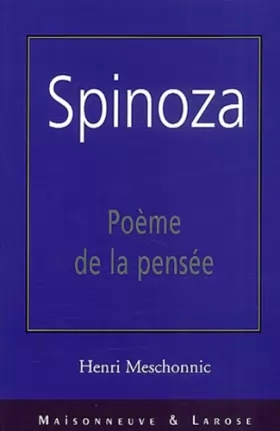 Couverture du produit · Spinoza.: Poème de la pensée