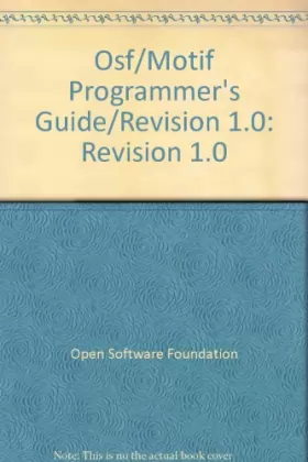Couverture du produit · OSF/Motif Programmer's Guide