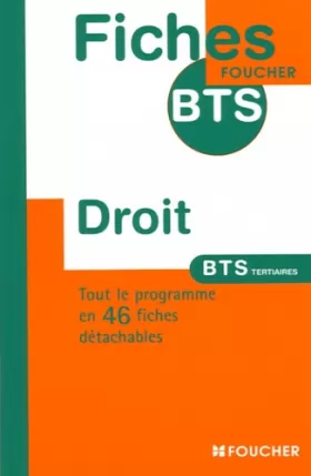 Couverture du produit · DROIT BTS TERTIARES (Ancienne édition)