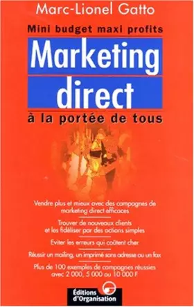 Couverture du produit · MARKETING DIRECT A LA PORTEE DE TOUS. Mini budget maxi profits, 2ème édition