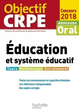 Couverture du produit · Objectif CRPE Éducation et système éducatif 2018
