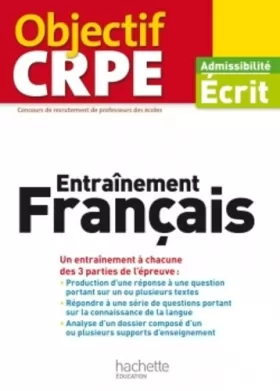 Couverture du produit · Objectif CRPE Entrainement En Français - 2016