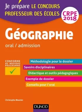 Couverture du produit · Géographie - Professeur des écoles - oral / admission - CRPE 2018 (2018)