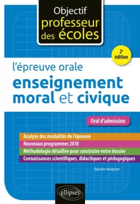 Couverture du produit · L'épreuve orale d'enseignement moral et civique - 2e édition