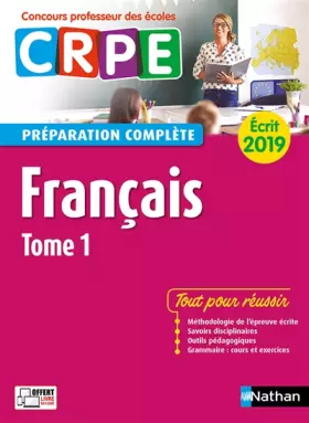 Couverture du produit · Français - Tome 1 - Ecrit 2019 - Préparation complète - CRPE (01)