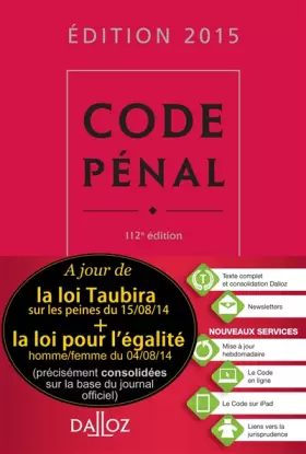 Couverture du produit · Code pénal 2015 - 112e éd.