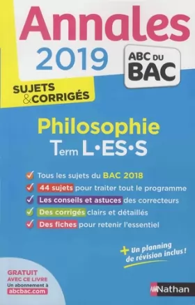 Couverture du produit · Annales ABC du BAC 2019 - Philosophie - Term L-ES-S