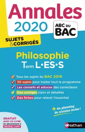 Gérard Durozoi - Annales ABC du Bac 2020 Philosophie Term L-ES-S