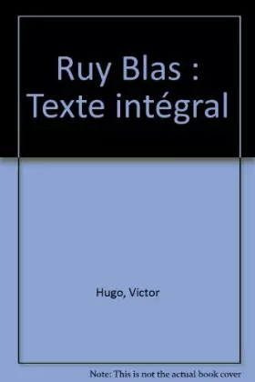 Couverture du produit · Ruy Blas (dossier du professeur)