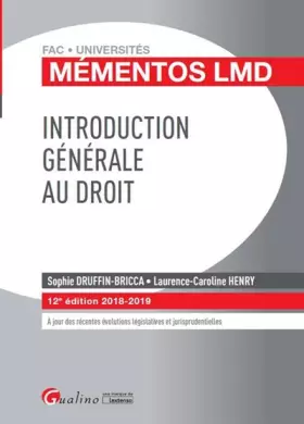 Couverture du produit · Introduction générale au droit
