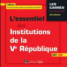 Couverture du produit · L'essentiel des institutions de la Ve République
