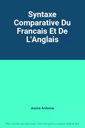 Couverture du produit · Syntaxe Comparative Du Francais Et De L'Anglais