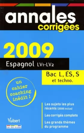 Couverture du produit · Espagnol LV1-LV2 Bac L, ES, S et techno