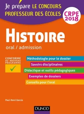 Couverture du produit · Histoire - Professeur des écoles - Oral / admission - CRPE 2018 (2018)