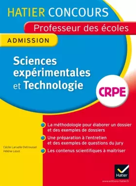 Couverture du produit · Concours professeur des écoles 2015 - Sciences expérimentales et technologies Epreuve orale