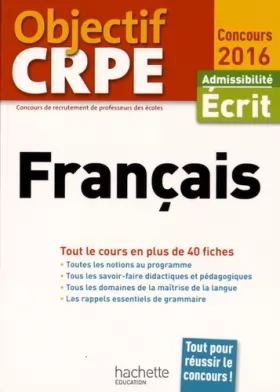 Couverture du produit · Objectif CRPE En Fiches Français - 2016