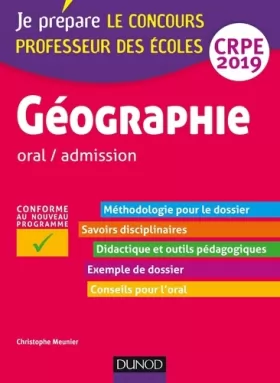 Couverture du produit · Géographie - Professeur des écoles - oral / admission - CRPE 2019