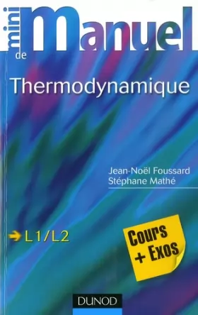 Couverture du produit · Mini manuel de Thermodynamique: Rappels de cours et exercices corrigés