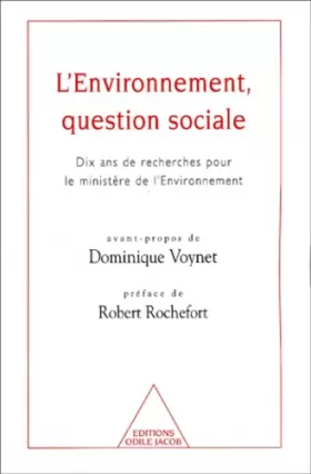 Couverture du produit · L'Environnement, question sociale