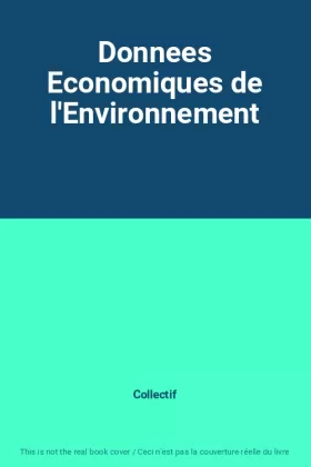 Couverture du produit · Donnees Economiques de l'Environnement