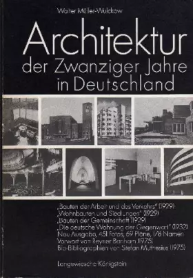Couverture du produit · Architektur der Zwanziger Jahre in Deutschland