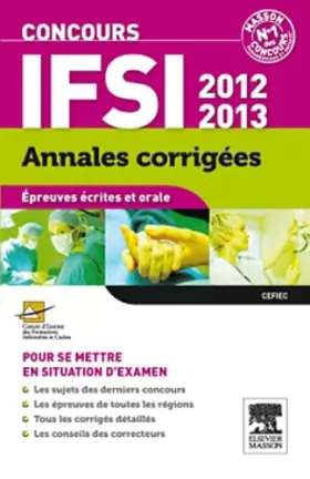 Couverture du produit · Annales corrigées Concours IFSI 2012-2013