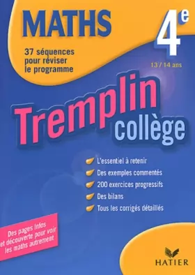 Couverture du produit · Tremplin Collège : Mathématiques, 4e - 13-14 ans