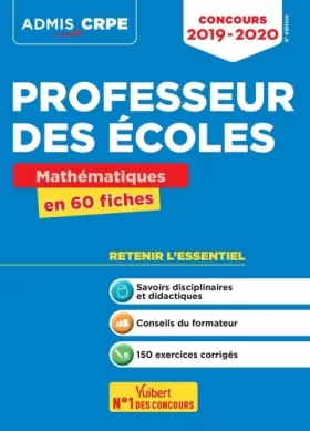 Couverture du produit · Concours Professeur des écoles - Mathématiques en 60 fiches: CRPE 2019-2020