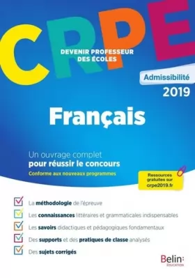 Couverture du produit · CRPE Admissibilité Français: Devenir Professeur des écoles