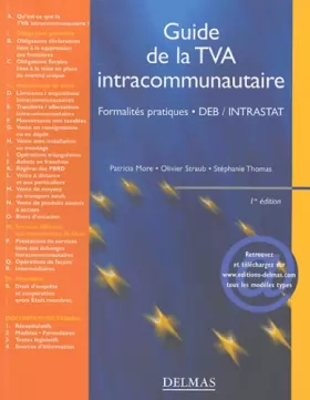 Couverture du produit · Guide de la TVA intracommunautaire : Formalités pratiques, DEB / INTRASTAT