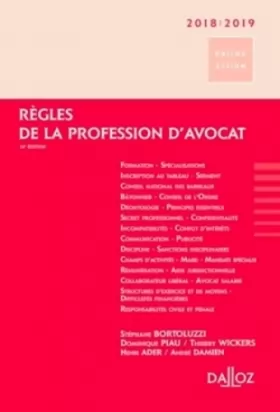 Couverture du produit · Règles de la profession d'avocat