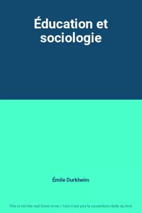 Couverture du produit · Éducation et sociologie